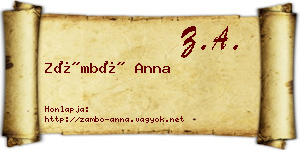 Zámbó Anna névjegykártya