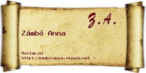 Zámbó Anna névjegykártya