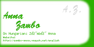 anna zambo business card